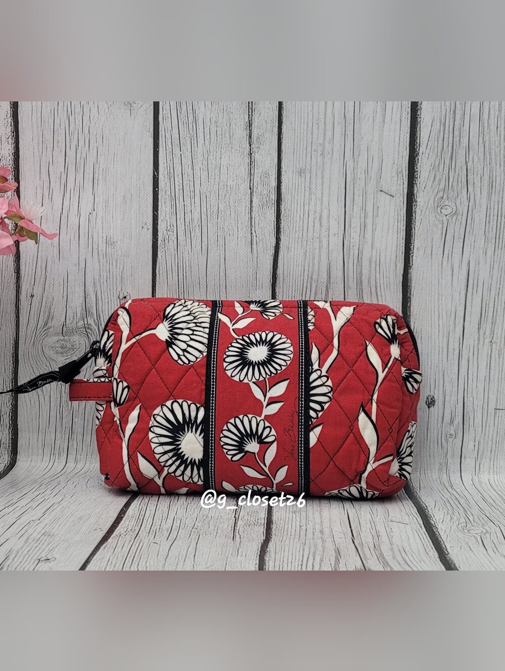 Vera Bradley "Deco Daisy" Quilted Cosmetic Bag